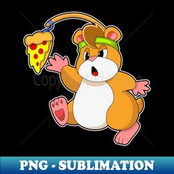 Hamster at Eating with Pizza - Digital Sublimation Download File - Unlock Vibrant Sublimation Designs
