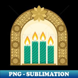 four advent candles lit in anticipation of the birth of jesus christ - trendy sublimation digital download - perfect for sublimation mastery