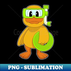 Duck Swimming Snorkel - Instant PNG Sublimation Download - Instantly Transform Your Sublimation Projects