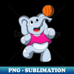 Elephant as Basketball player with Basketball - High-Resolution PNG Sublimation File - Spice Up Your Sublimation Projects