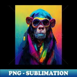 Colorful Cool Chimpanzee - Exclusive PNG Sublimation Download - Unlock Vibrant Sublimation Designs