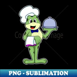 frog as chef with serving plate  chefs hat - exclusive sublimation digital file - bold & eye-catching
