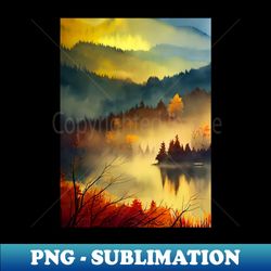 colorful autumn landscape watercolor 19 - exclusive png sublimation download - instantly transform your sublimation projects