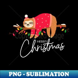 Funny Merry Christmas Sloth - Signature Sublimation PNG File - Add a Festive Touch to Every Day