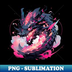 a black and pink dragon with sharp teeth - premium png sublimation file - bold & eye-catching