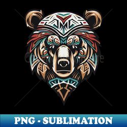 ancient wisdom tribal bear illustration - aesthetic sublimation digital file - capture imagination with every detail