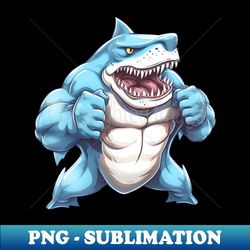 Bodybuilder Shark - Professional Sublimation Digital Download - Enhance Your Apparel with Stunning Detail