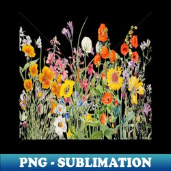 Flowers Wild Patch - Instant PNG Sublimation Download - Transform Your Sublimation Creations