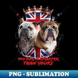 British Bulldogs Wearing Crown And Playing Poker - Sublimation-Ready PNG File - Boost Your Success with this Inspirational PNG Download