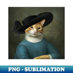 cat with hat portrait - premium sublimation digital download - stunning sublimation graphics