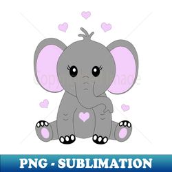 Cute baby elephant in pink - High-Resolution PNG Sublimation File - Add a Festive Touch to Every Day