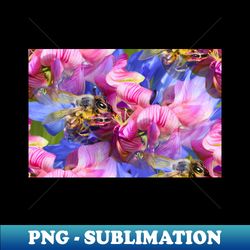 bee in blue  swiss artwork photography - decorative sublimation png file - enhance your apparel with stunning detail