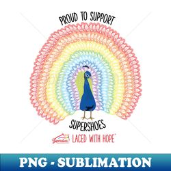 Charity Peacock- Supershoes- Childhood Cancer Awareness - Instant Sublimation Digital Download - Add a Festive Touch to Every Day