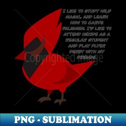 Cardinal Drawing - PNG Transparent Digital Download File for Sublimation - Spice Up Your Sublimation Projects