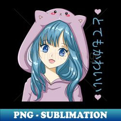 Kawaii Anime Cat Girl - PNG Transparent Sublimation Design - Unlock Vibrant Sublimation Designs