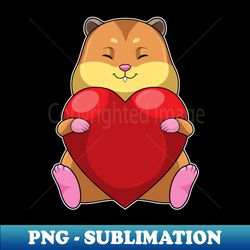 Hamster with Heart - PNG Transparent Sublimation Design - Bold & Eye-catching