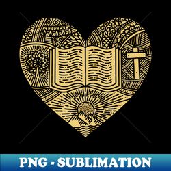 A hand-drawn heart the Bible the journey from creation to redemption - Premium Sublimation Digital Download - Enhance Your Apparel with Stunning Detail
