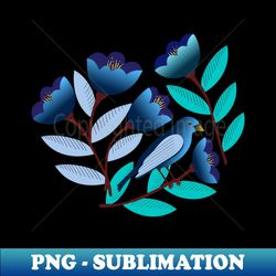 Blue bird and tulips - Exclusive Sublimation Digital File - Unleash Your Inner Rebellion