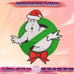 Christmas Ghostbusters Embroidery Design, Spooky Christmas Embroidery, Halloween Christmas Embroidery, Machine Embroidery Designs