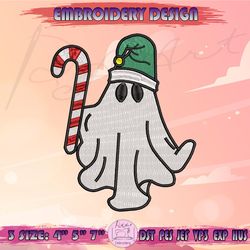 Christmas Ghost Embroidery Design, Spooky Christmas Embroidery, Cartoon Halloween Christmas Embroidery, Machine Embroidery Designs