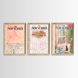 New Yorker Poster Set Of 3, New Yorker Magazine Cover Print, New Yorker Poster, Trendy New Yorker Print, PRINTABLE, NW3-