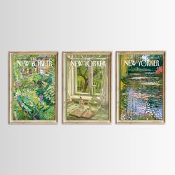 New Yorker Posters Set Of Three, New Yorker Prints, PRINTABLE, New Yorker Posters, New Yorker Vintage Paintings Art, NW3