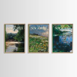 New Yorker Posters Set Of Three, New Yorker Prints, The New Yorker Wall Art, Vintage New Yorker Posters, New Yorker Tren