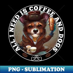 All I need is Coffee and Dogs - Vintage Sublimation PNG Download - Bring Your Designs to Life