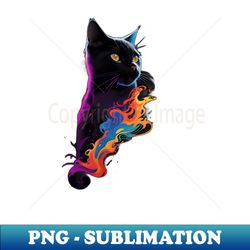 Black Cat Art - Trendy Sublimation Digital Download - Revolutionize Your Designs