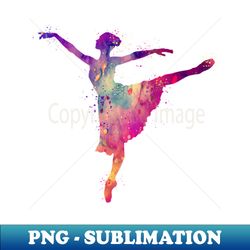 girl ballerina watercolor gift - png transparent sublimation design - fashionable and fearless