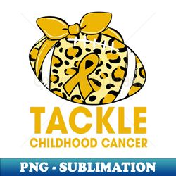 Football Tackle Childhood Cancer Retro Awareness Ribbon - Modern Sublimation PNG File - Bring Your Designs to Life