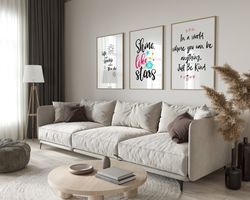 Quotes Set of 3 Posters, Fun Daily Home Quotes, Funny Styles, Graphic Poster, Girlfriend Art, Poster Room Art, Religious