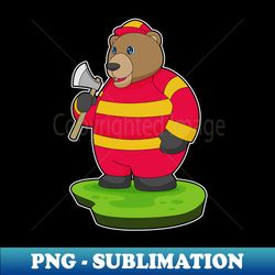bear firefighter axe - stylish sublimation digital download - transform your sublimation creations