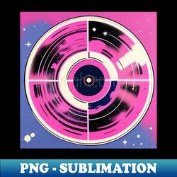 Cosmic Galaxy Pink Vinyl Record Graphic - High-Quality PNG Sublimation Download - Revolutionize Your Designs