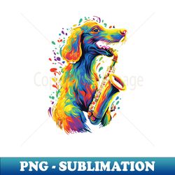 dog playing saxophone - png transparent sublimation file - perfect for creative projects