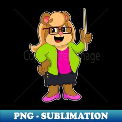 Bear as Teacher with Glasses - Unique Sublimation PNG Download - Stunning Sublimation Graphics