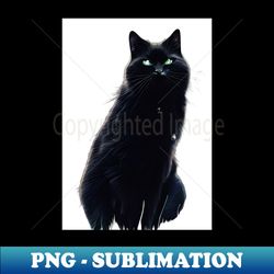 Black cat - Digital Sublimation Download File - Bring Your Designs to Life