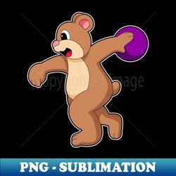 Bear at Bowling with Bowling ball - Decorative Sublimation PNG File - Bring Your Designs to Life