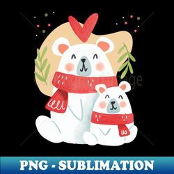christmas polar bear - png sublimation digital download - bring your designs to life