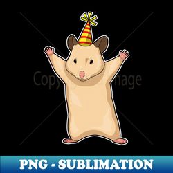 hamster party party hat - retro png sublimation digital download - capture imagination with every detail