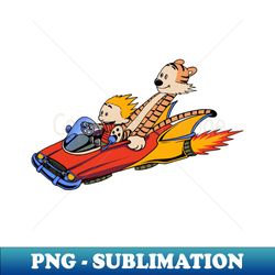 Calvin and Hobbes Riding a Car - Exclusive PNG Sublimation Download - Boost Your Success with this Inspirational PNG Download