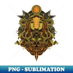 Gemini Engraving Art - PNG Sublimation Digital Download - Unleash Your Creativity