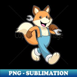Fox as Mechanic with Wrench - Premium PNG Sublimation File - Spice Up Your Sublimation Projects