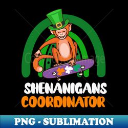 Funny St Patricks Day skater monkey - Exclusive Sublimation Digital File - Perfect for Sublimation Art