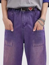 Men's Casual Street Style Multi Pocket Baggy Jeans