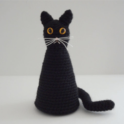 Halloween Black Cat Crochet pattern, digital file PDF, digital pattern PDF, Crochet pattern