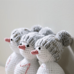 snowman friends crochet pattern, digital file pdf, digital pattern pdf, crochet pattern