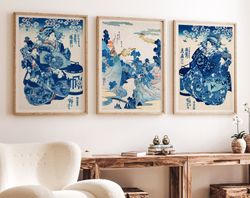 Japanese Wall Art Set of 3 Poster, Art Print, Japanese Waves Wall Art Set, Japanese Art, Japanese gifts, Poster Prints,