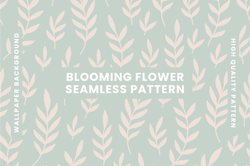 Blooming Flower Seamless Pattern  PNG JPG SVG, Digital Download