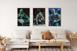 Conor McGregor Poster, Jon Jones Poster, Charles Oliveira Poster, Set of 3 UFC Posters, Wall Art, Sports, MMA, Boxing Po